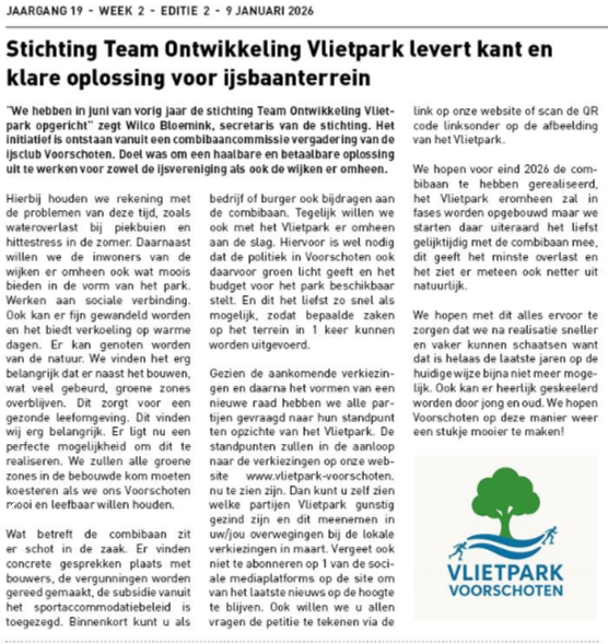 Artikel in Groot Voorschoten